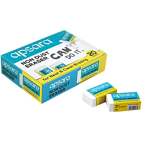 Apsara Non Dust Eraser (Pack Of 20)