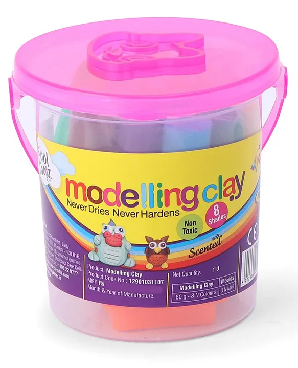 Kores Modelling Clay Assorted 8 Shades Tub (80gm)