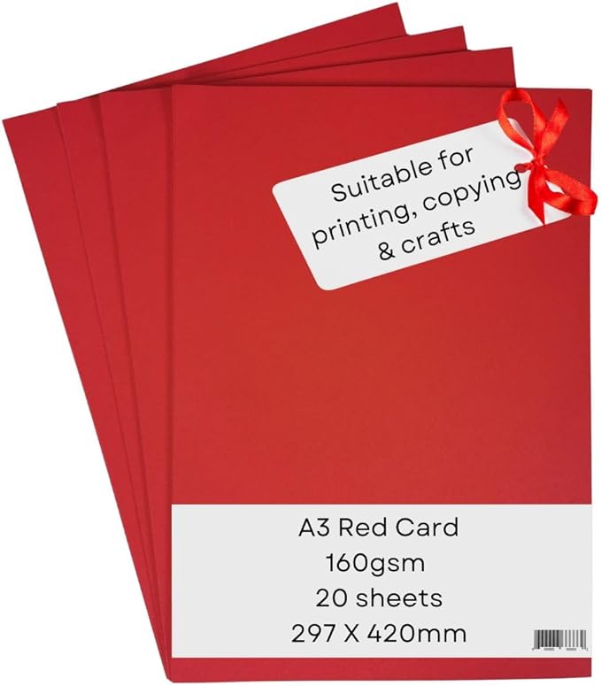 Red Pastel Paper A3 160 Gsm-Pack Of 20