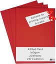 Red Pastel Paper A3 160 Gsm-Pack Of 20