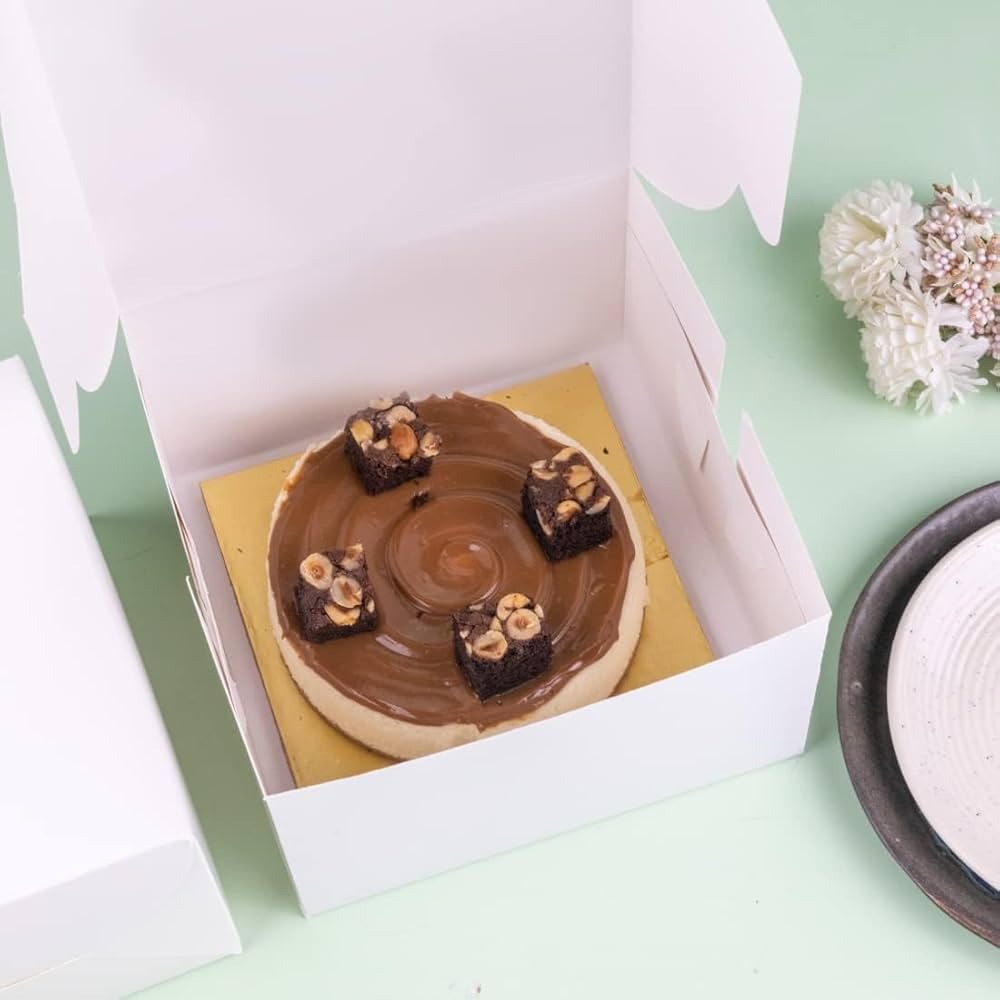 Cake Box Duplex White 8x8x5-Pack Of 50 (500gm Cake)