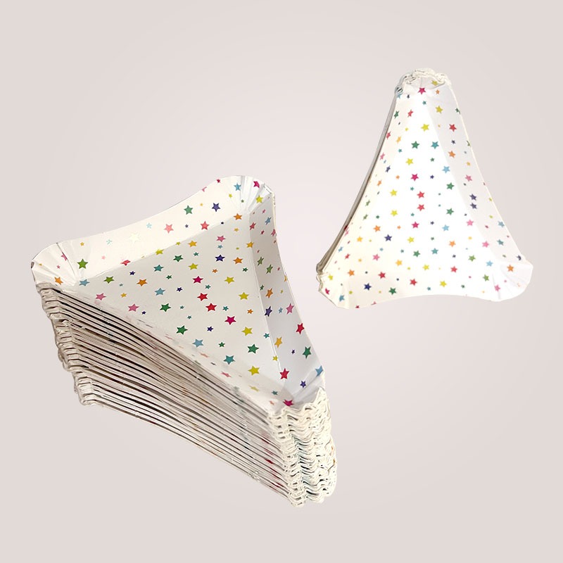 Paper Plates Triangle Multi Print-Pack Of 100