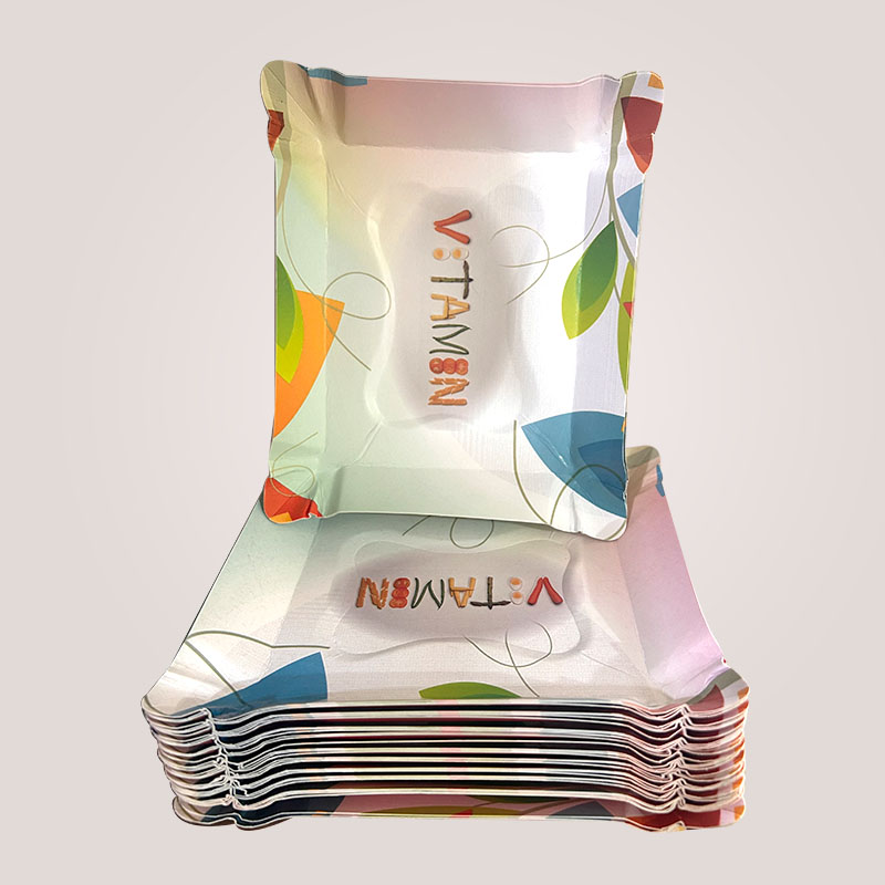 Paper Plates Rectangle Multi Print 7x8-Pack Of 25