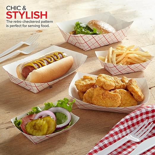 Paper Food Boat Tray 5.25x3.25x2.25-Pack Of 50 XXX