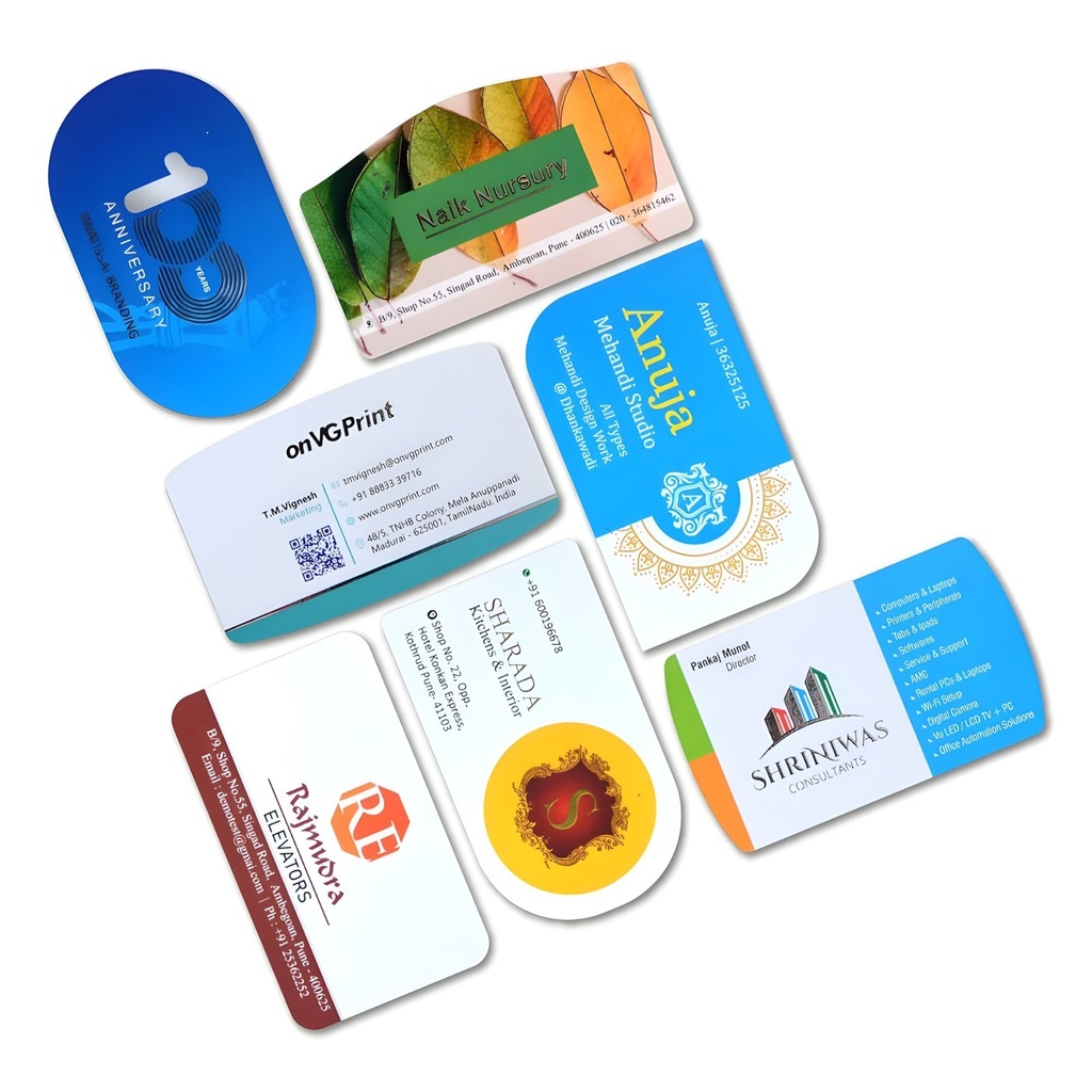 700 Gsm UV Die Shape Card Multi Colour Visiting Card