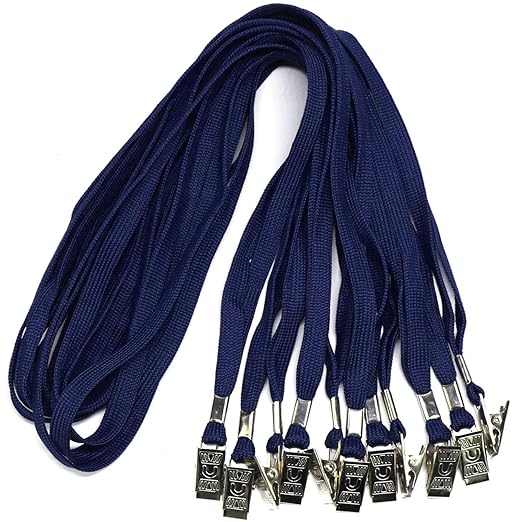 ID Card Flat Lanyard 14mm Navy Blue Colour / I Card Dori-Pack Of 100