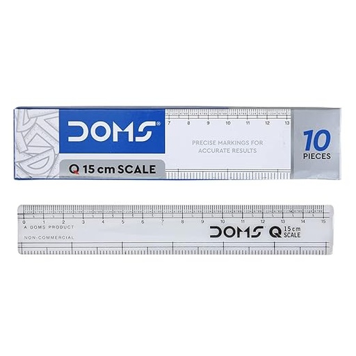 [P3451] Doms Plastic Scale 15cm/6 Inch-Pack Of 10 XXXS