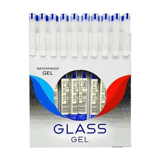 [P3346] Flair Glass Gel Pen Blue-Pack Of 10 (B10)