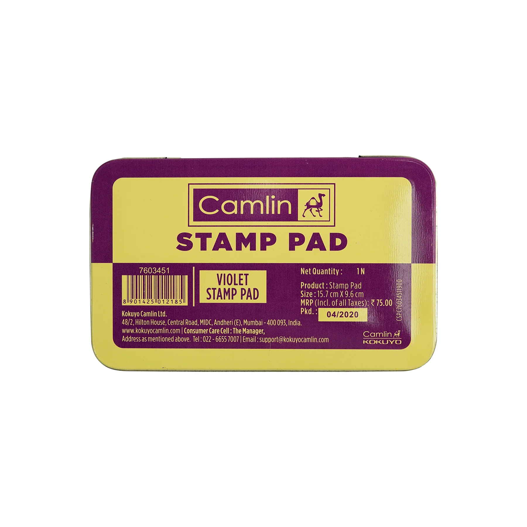 [P3163] Camlin Metal Stamp Pad Large Blue No.3 15.7cmx9.6cm (B10)