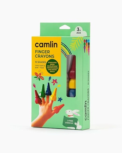 [P5166] Camel Camlin Finger Crayons Assorted 10 Shades (B5)