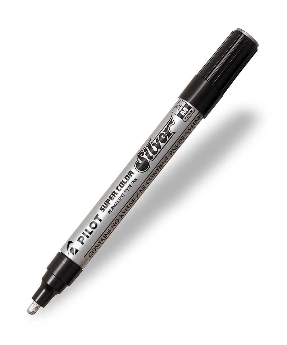 [P5334] Pilot Super Color Permanent Marker Pen Silver Colour