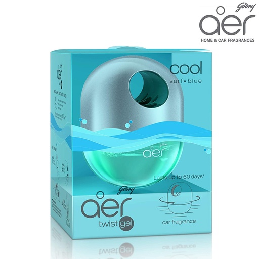 [P5610] Godrej Aer Twist Gel, Cool Surf Blue 45g Car Air Freshener (B15)