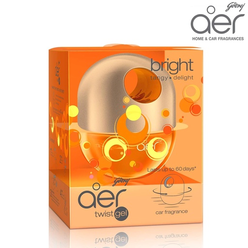[P5616] Godrej Aer Twist Gel, Car Air Freshener-Bright Tangy Delight 45g