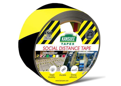 [P5632] Kansuee Floor Marking Tape 2 Inch 48mm x 16 Meter Zebra Yellow/Black