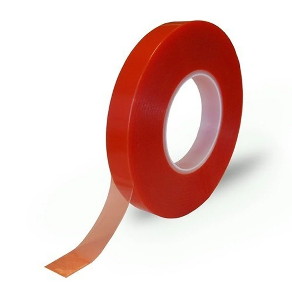 [P5670] Kansuee Double Side Red Polyester Tape 0.5 Inch 12mm x 35 Meter