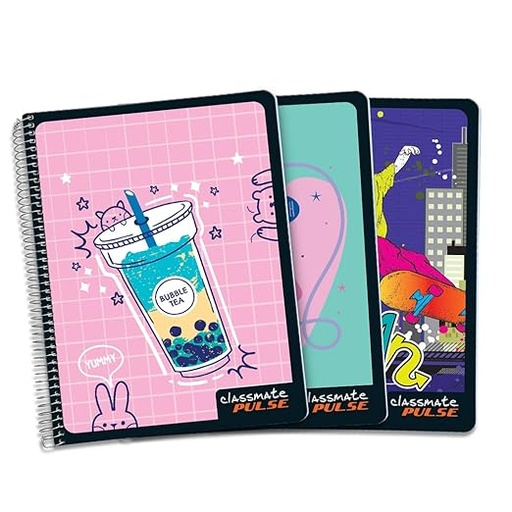 [P5792] Classmate Chopda Spiral Binding A4 180 Pages Single Line (121) (B52)
