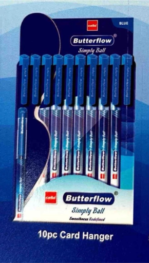 [P5820] Cello Butterflow Simply Ball Pen Blue 0.7mm-Pack Of 10