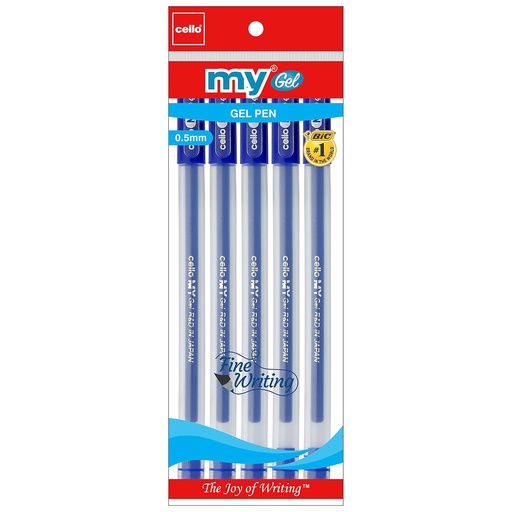 [P5806] Cello My Gel Pen Blue 0.6mm-Pack Of 5 (B40)