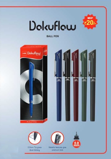 [P5834] Cello Dokuflow Ball Pen Blue 0.8mm
