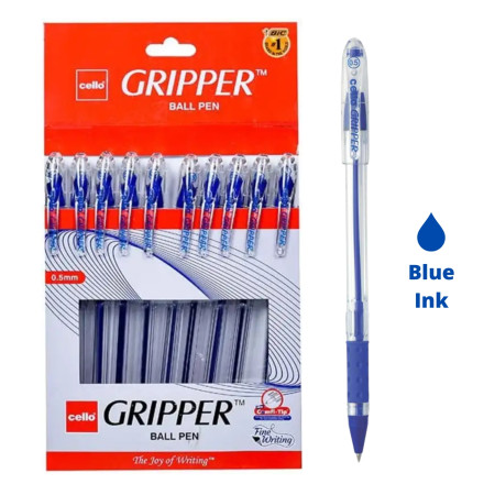 [P5876] Cello Gripper Ball Pen Blue 0.5mm-Pack Of 10