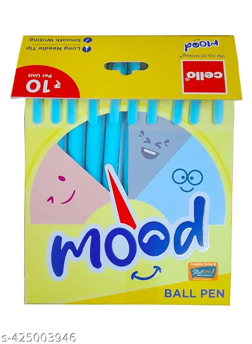 [P5878] Cello Mood Ball Pen Blue 0.7mm-Pack Of 10 (B10)