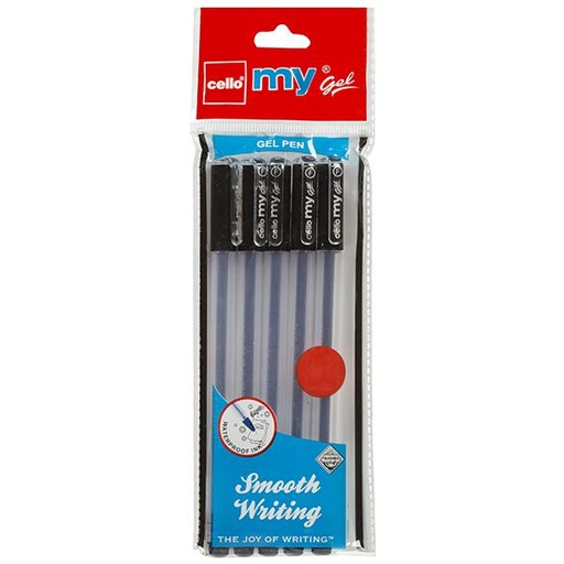 [P5807] Cello My Gel Pen Black 0.6mm-Pack Of 5 (B40)