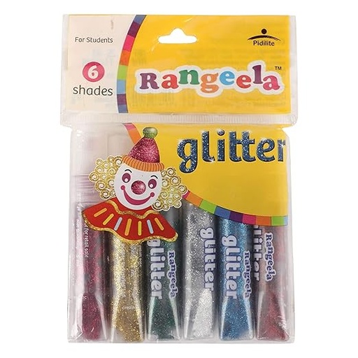[P5960] Pidilite Rangeela Paper Glitter Tube  6 Shades (B10)