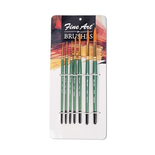 [P5968] Pidilite Fine Art Paint Brush Round Set Of 7 (0,2,4,6,8,10,12 Each) (B5)