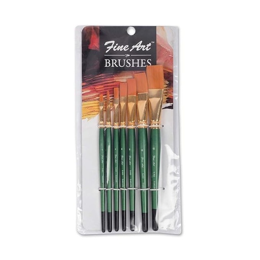 [P5974] Pidilite Fine Art Paint Brush Flat Set Of 7 (1,2,4,6,8,10,12 Each) (B5)