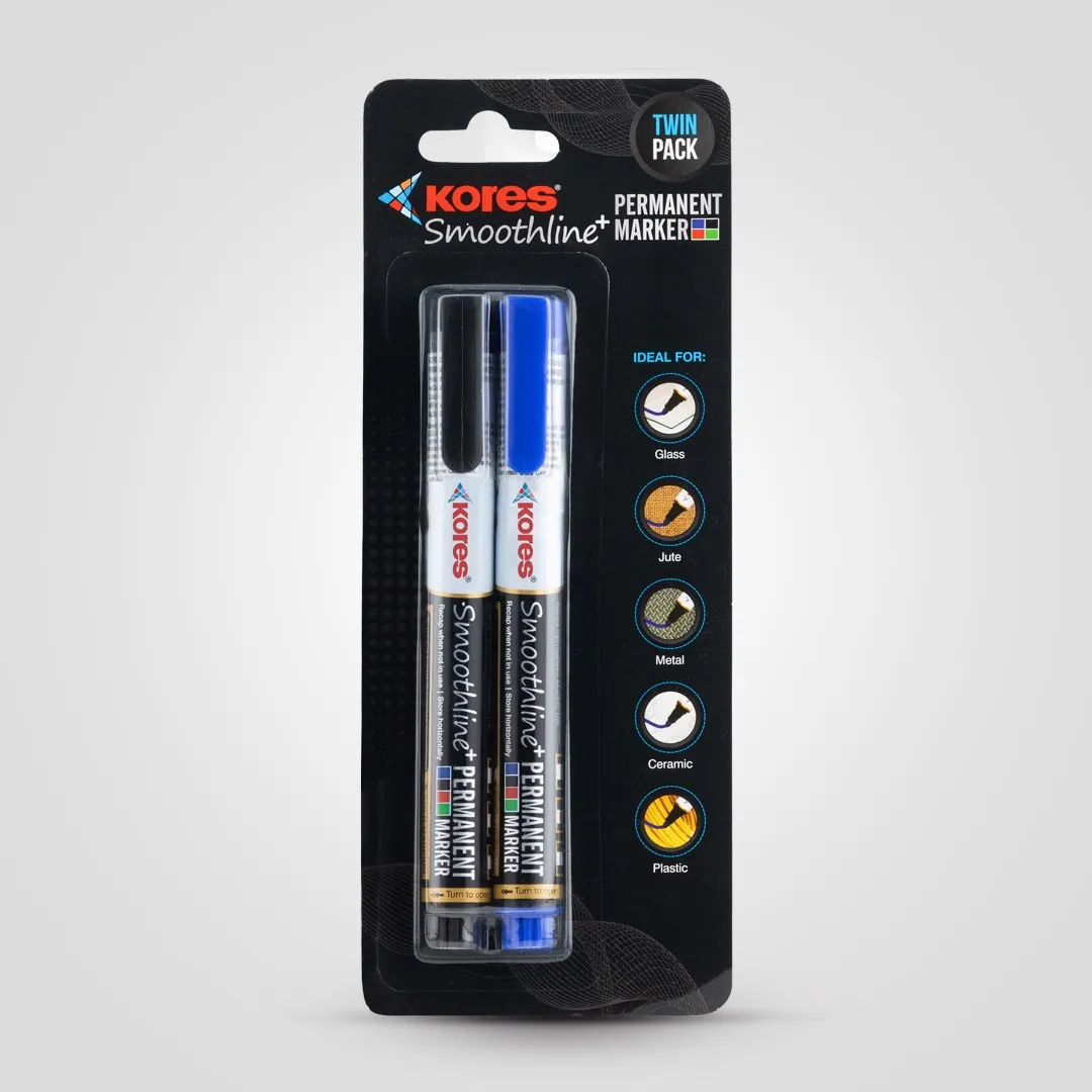 [P4189] Kores Permanent Marker Pen-Pack Of 2