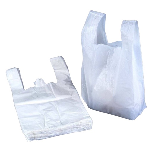 [P6142] Milky White Plastic Carry Bag 27x30 (1 Kg)