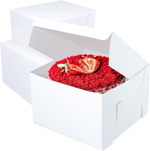 [P6280] Cake Box Duplex White 7x7x4-Pack Of 100 (400gm Cake) XXX