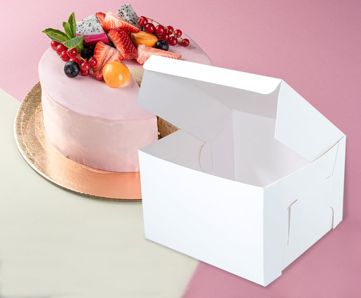 [P6284] Cake Box Duplex White 10x10x5-Pack Of 50 (1kg Cake) XXX