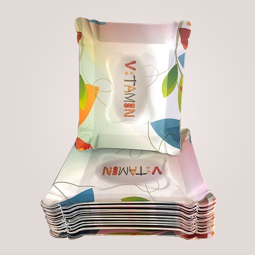 [P6368] Paper Plates Rectangle Multi Print 7x8-Pack Of 25