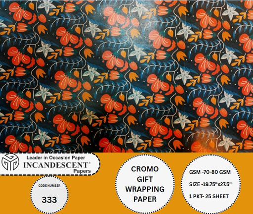 [P6408] Chromo Gift Wrapping Paper (333 No.) 19.75x27.5-Pack Of 25 (B75)