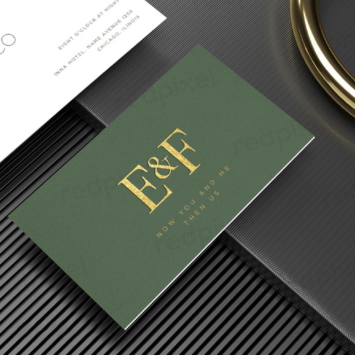 [P6538] Gold Foil 350 Gsm Card Single Side Foil & Front Back Printing Visiting Card 