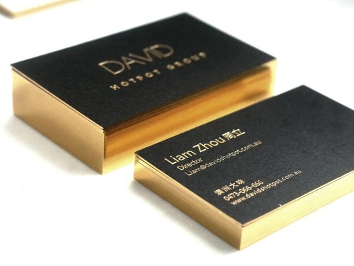[P6540] Gold Foil 350 Gsm Card Front Back Foil & Front Back Printing Visiting Card