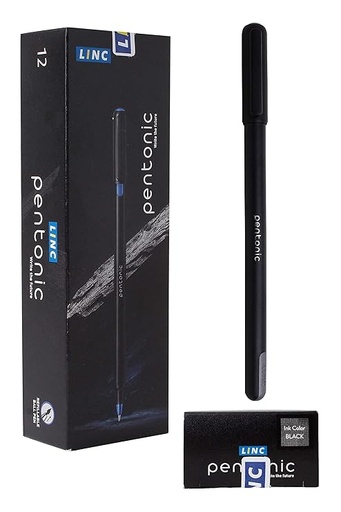 [P3442] Pentonic Ball Pen Black Colour 0.7mm Refillable-Pack Of 10