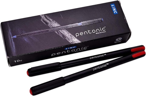 [P3444] Pentonic Ball Pen Red Colour 0.7mm Refillable-Pack Of 10