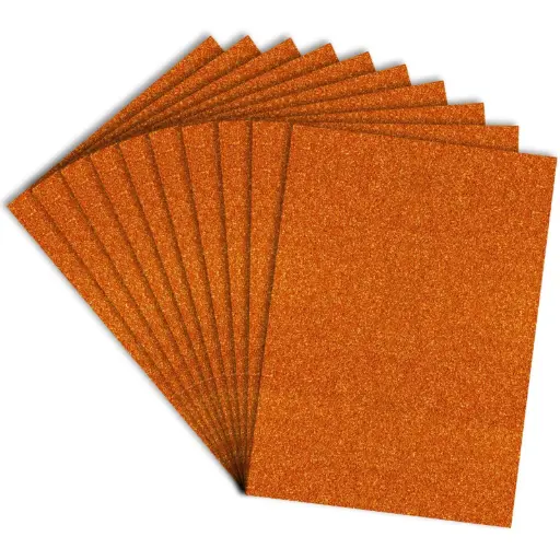 [P3978] Glitter Foam Sheet A4 Orange 1.75mm Pack Of 10 (B200)