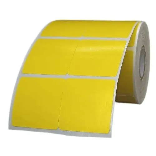 [P4312] Lemon Yellow 38mmx38mm/2up (1.5x1.5 Inch) 2440 Sticker Ribbon Barcode Label (B48)