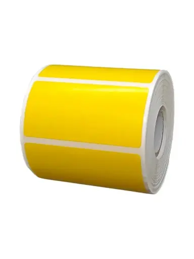 [P4318] Lemon Yellow 80mmx35mm/1up (3.1x1.4 Inch) 1315 Sticker Ribbon Barcode Label (B48)