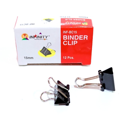 [P4010] Infinity Binder Clip 15mm-Pack Of 12 (B12)