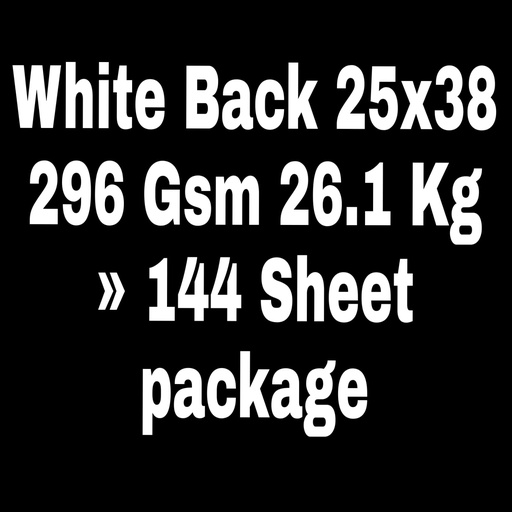 [P2346] White Back 25x38 296 Gsm 26.1 Kg