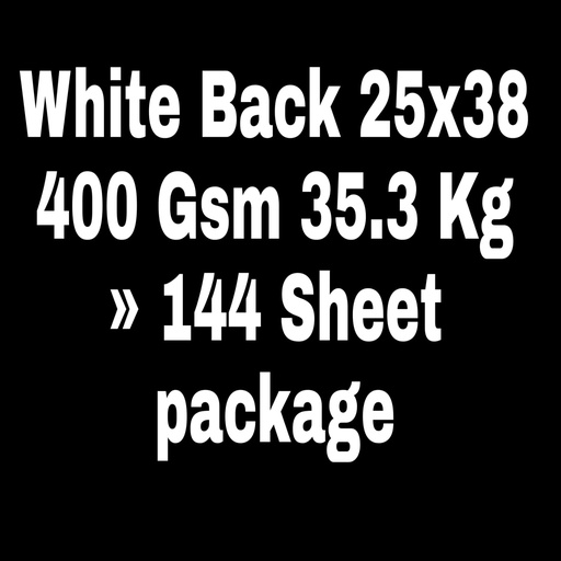 [P2352] White Back 25x38 400 Gsm 35.3 Kg