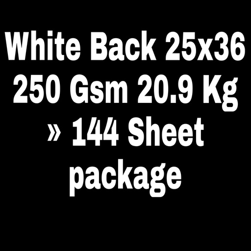 [P2326] White Back 25x36 250 Gsm 20.9 Kg