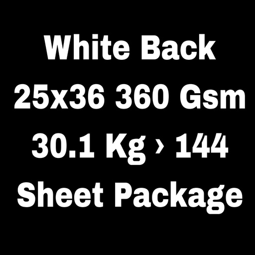 [P2334] White Back 25x36 360 Gsm 30.1 Kg