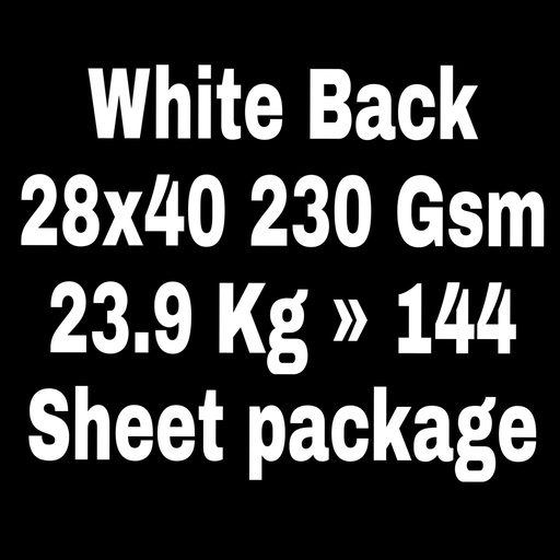 [P2354] White Back 28x40 230 Gsm 23.9 Kg