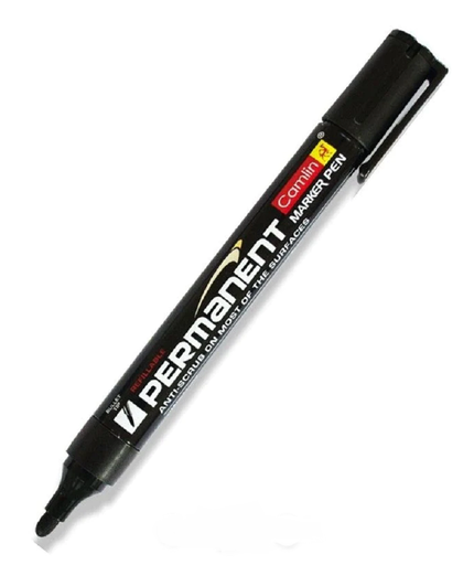 [P4202Blk] Camlin Permanent Marker Black-Pack Of 10