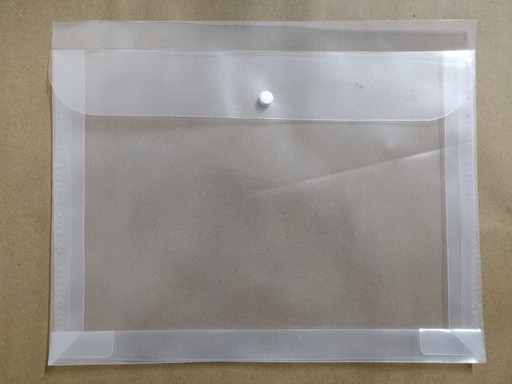 [P2942] Plastic Transparent Button File Folder 15x11-Pack Of 5